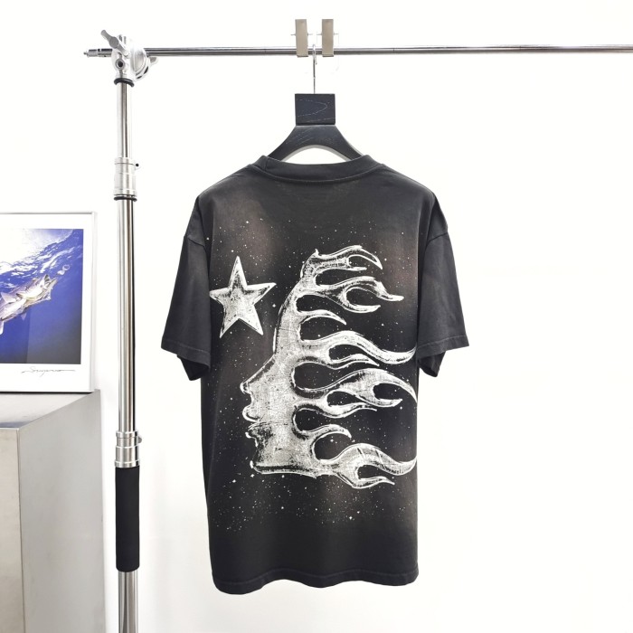 [Big & Tall for weights up to 260 lbs]1:1 quality version Washed Version chrome star chart logo print tee with NFC tag