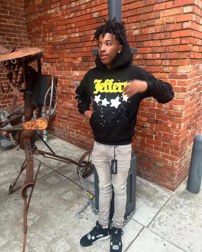 1:1 quality version Black JF Star Print Hoodie & Pants Set