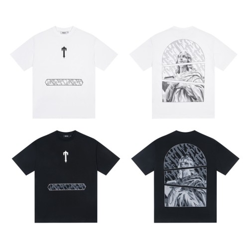 Oversized Edgy Streetwear Gothic Logo And Fragmented Art Print T-Shirt 2 colors 29080015