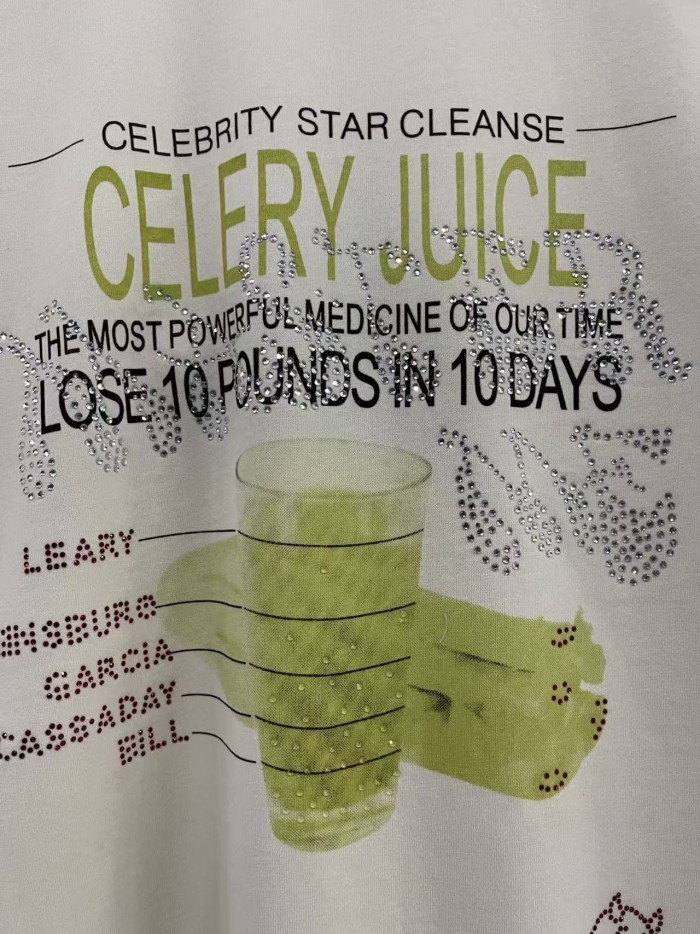 Celery Juice Rhinestone Print Tee 28756452