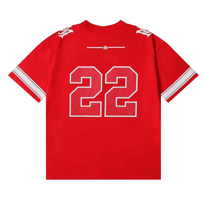 [buy more save more]Number 22 Letter Logo Printed Sports Jersey Tee 2 colors