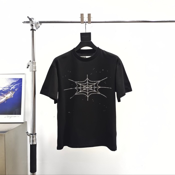 [Big & Tall for weights up to 220 lbs]1:1 quality version Cross Spider Web Rhinestone Tee 2 colors 29033212