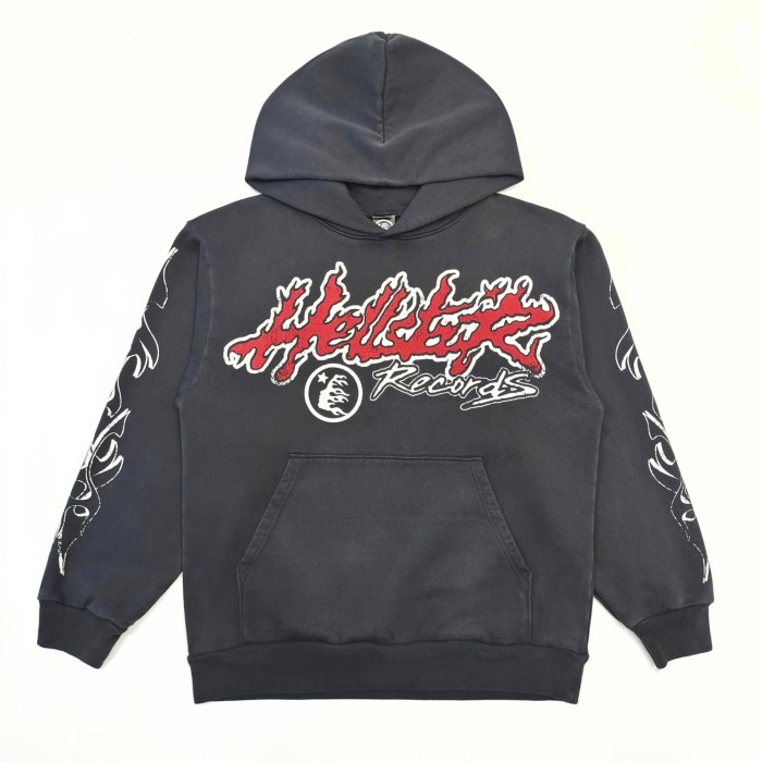 [Big & Tall for weights up to 260 lbs]1:1 quality version Fiery Alphabet Slogan Print Hoodie