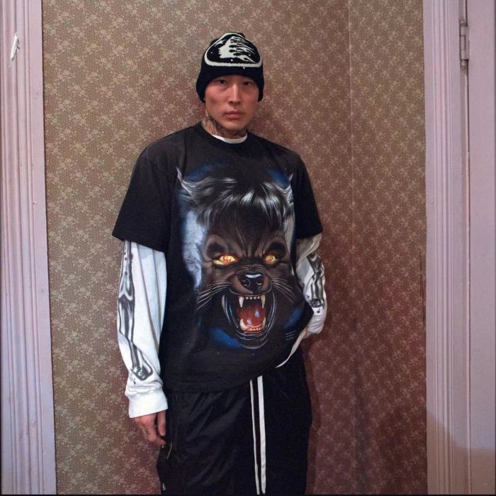 [Big & Tall for weights up to 260 lbs]1:1 quality version Wolf Head Full Moon Letter Print Washed Version tee with NFC tag