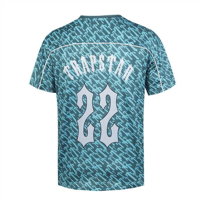 Oversized Trapstar Inspired Teal Camo Number 22 Graphic Jersey T-Shirt 6 colors 29080077