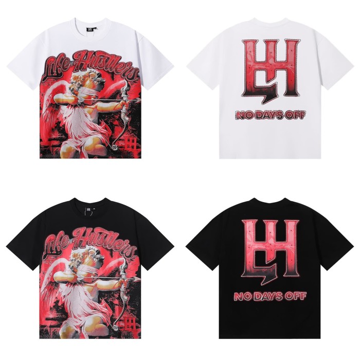 Blindfolded Cupid Archery Rhinestone Print Tee 2 colors 29082343