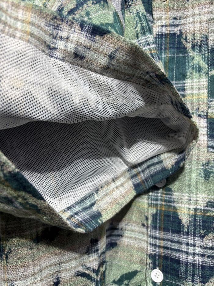 Camo Plaid Bone Embroidery Shirt & Shorts Set 2 colors 29052573