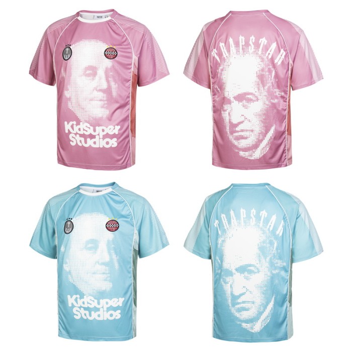 Oversized American Street Style Trapstar X Kidsuper Studios Printed Jersey T-Shirt 2 colors 29080631