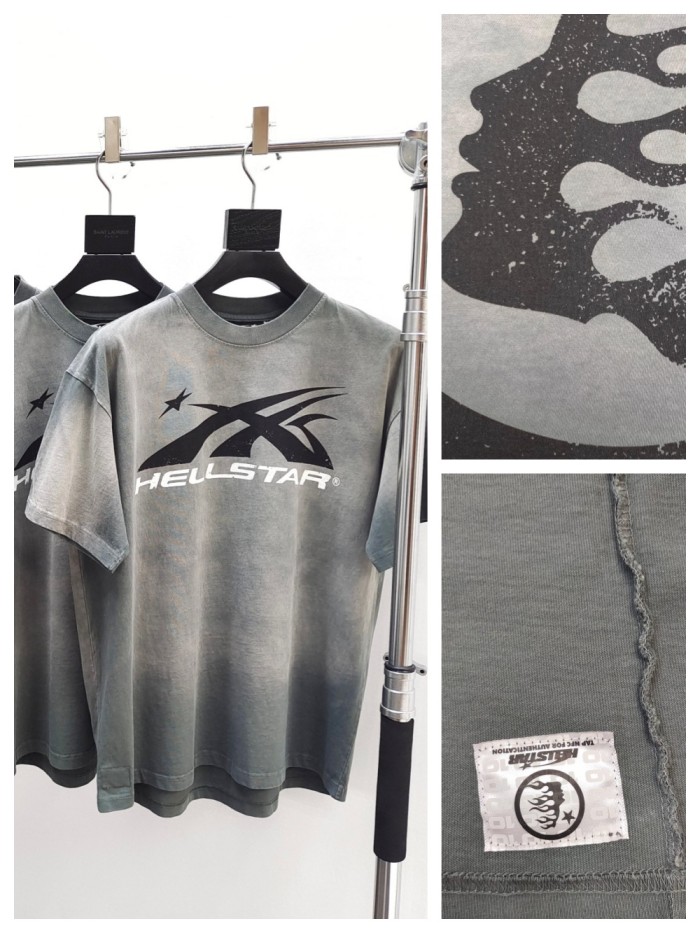 [Big & Tall for weights up to 260 lbs]1:1 quality version Mottled Logo Washed Version Tee with NFC tag