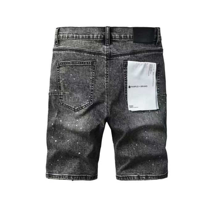 1:1 quality vesion Washed Rhinestone-Embellished Distressed Denim Shorts 29018282