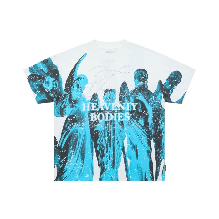 Blues Angel Rhinestone Print Washed Tee 29054092