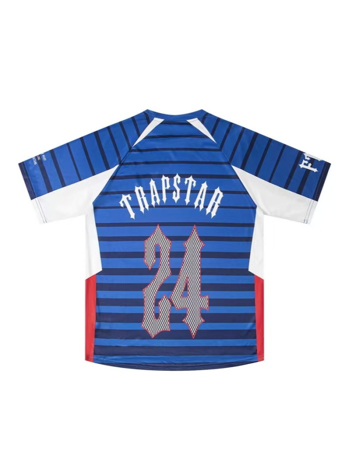Jersey-style striped letter print double-yarn pure cotton T-shirt 2 colors 29069375