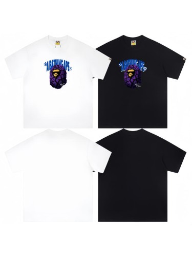 Purple ape head print T-shirt 2 colors 29052380