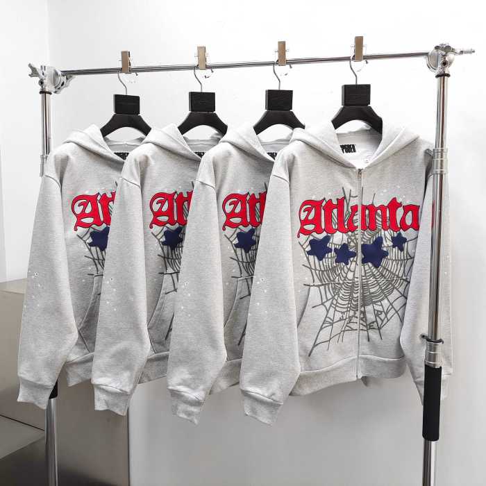 [Big & Tall for weights up to 220 lbs]1:1 quality version Atlanta Printed Zipper Hoodie & Pants Set 28493206