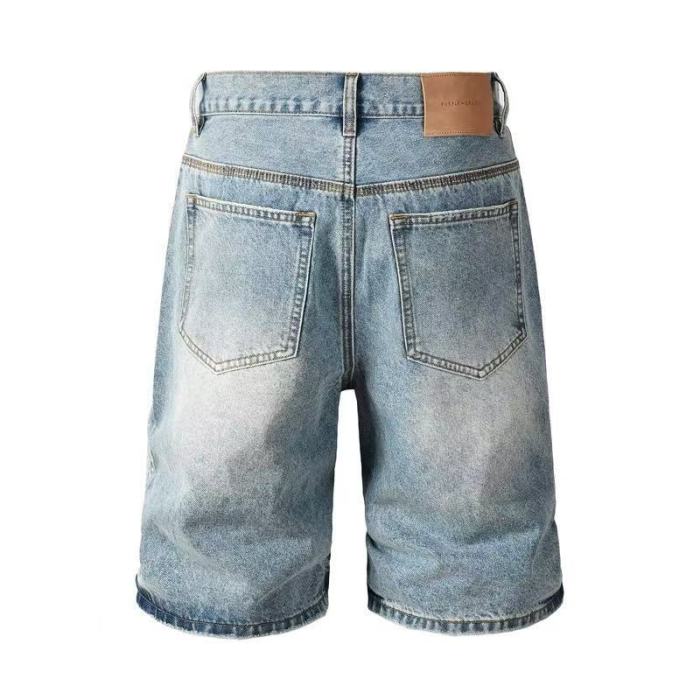 1:1 quality version Front Rhinestone Blue Denim Shorts 28920232