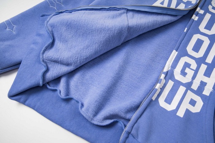 American Street Style Fleece Letter Print And Sleeve Embroidery Lined Hoodie 2 colors 29077743