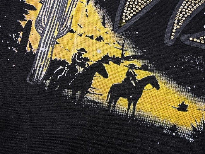 Western Cowboy ET Rhinestone Print Washed Tee 29105635