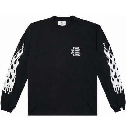 1:1 quality version Double Sleeve Flame Logo Print Long Sleeve T-Shirt