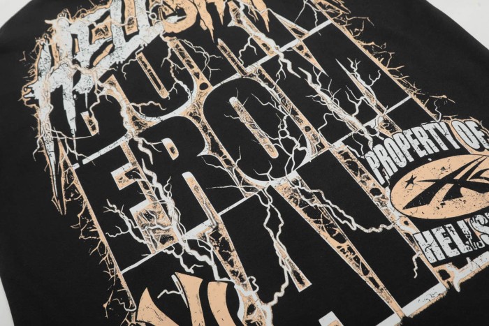 Lightning Gas Mask Print Washed Tee 29092385
