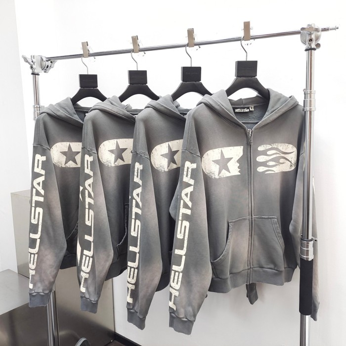[Big & Tall for weights up to 260 lbs]1:1 quality version Worn-out zipper Hoodie with NFC tag