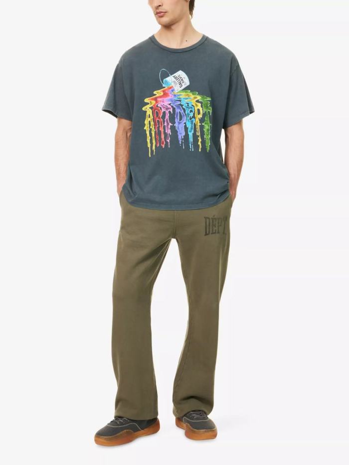 [Big & Tall for weights up to 260 lbs]1:1 quality version 28180459 Colored ink bucket printed washed Tee