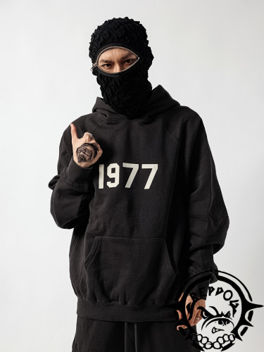[Big & Tall for weights up to 220 lbs]1:1 quality version 1977 Flocked digital print hoodie 4 colors