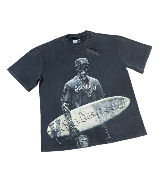 Rock Skull Surfboard Print Washed Version Tee 2 colors 28747525