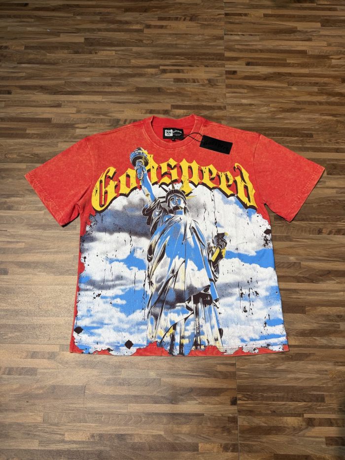Vintage Liberty Goddess Distressed Print T-shirt 2 colors 29047415
