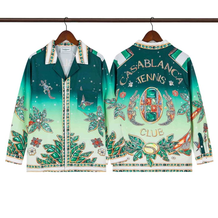 Oil Painting Texture Resort Style Printed Long Sleeve Shirt 41 colors 29105584