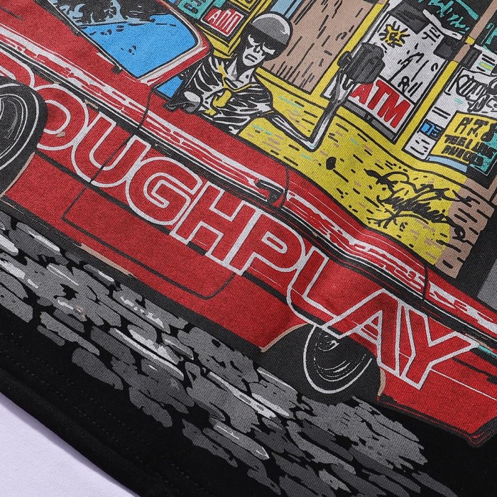 R Ruoeli Grocery Silver Hot Stamping Print Washed Version Long Sleeve T-Shirt 28758379