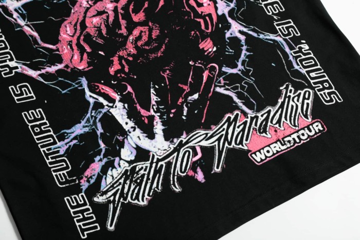 Pink Cyber Core Print Washed Tee 29090171