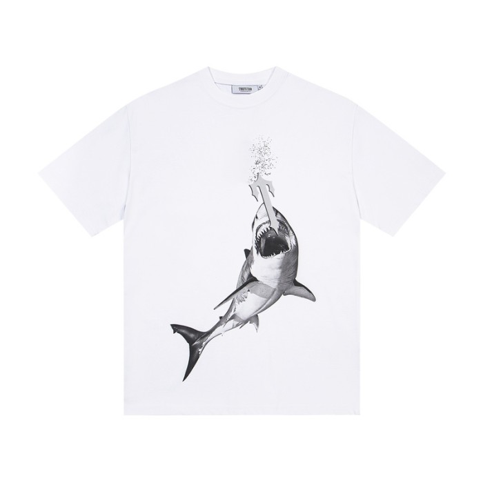 High Street Shark Hook Direct Print Loose T-Shirt 2 colors 29080215