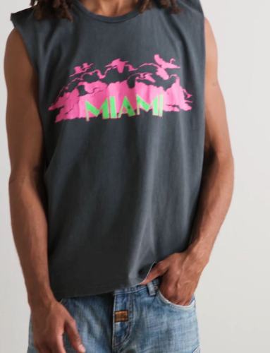 [Big & Tall for weights up to 260 lbs]1:1 quality version 28195352 Miami Letter Print Washed Version Vest