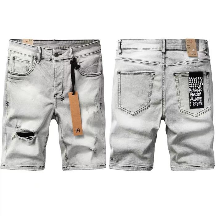 1:1 quality version Tight Ripped Mini M Stitching Denim Shorts 29080454