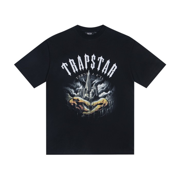 Relaxed Fit Urban Streetwear Gothic Letter And Cityscape Print T-Shirt 2 colors 29080243