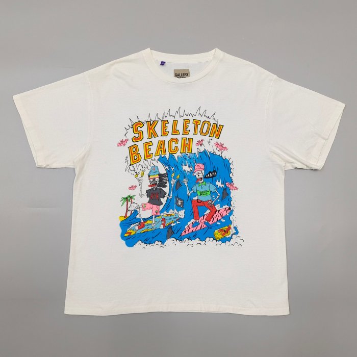 [Big & Tall for weights up to 260 lbs]1:1 quality version 28143117 Double Skull Surf Print Aged Tee
