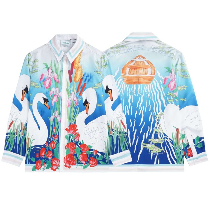 Bright Pattern Resort Style Printed Long Sleeve Shirt 55 colors 29105585