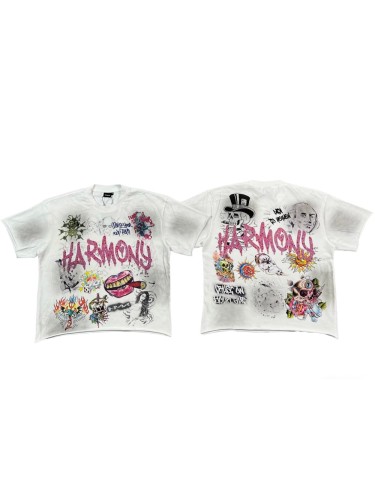 American Graffiti Tattoo Collection Rhinestone Print Washed Tee 29077655
