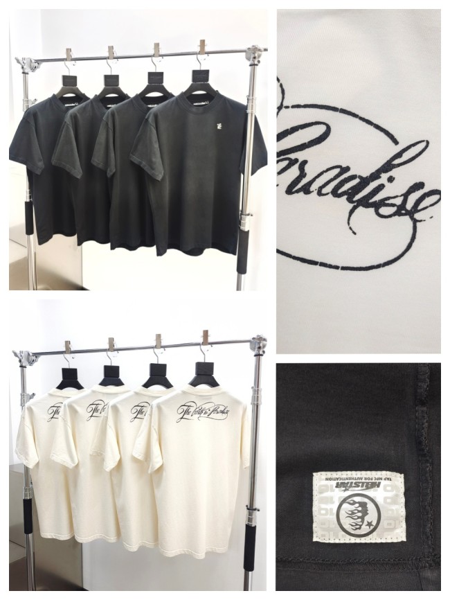 [Big & Tall for weights up to 260 lbs]1:1 quality version Chest small logo back lettering print Tee with NFC tag