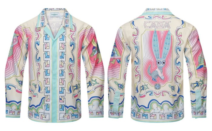Bright Pattern Resort Style Printed Long Sleeve Shirt 55 colors 29105585