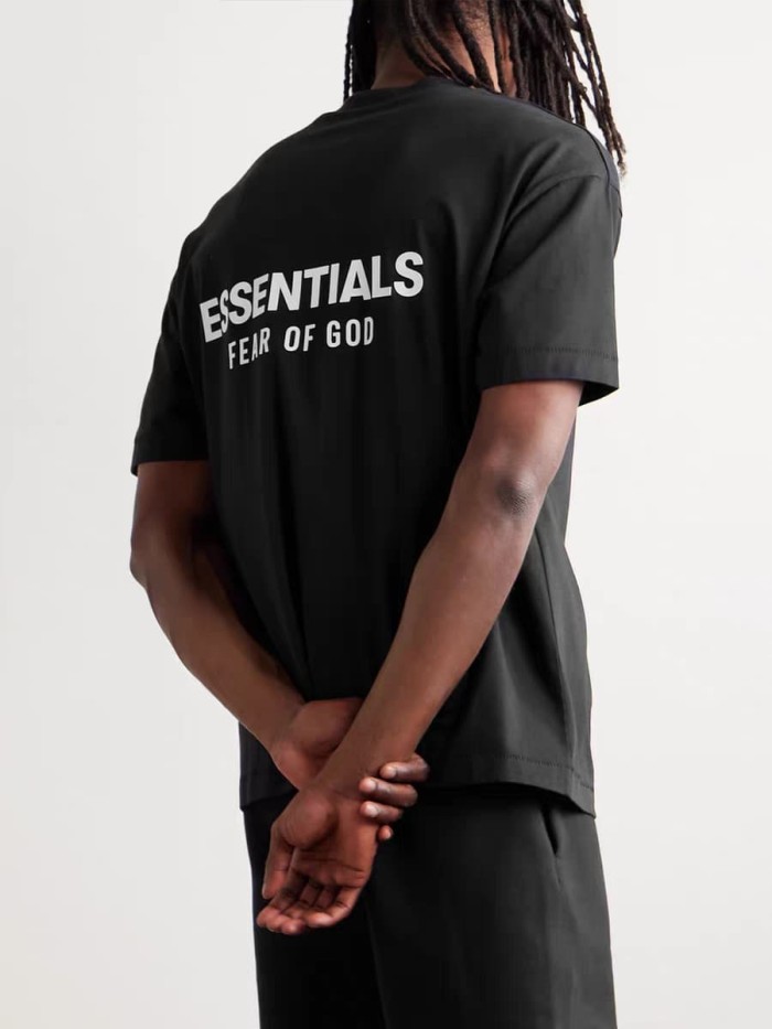 [Big & Tall for weights up to 220 lbs]1:1 quality version 3D Velvet Rubber Letter Print Tee & Shorts Set 2 colors 28917617