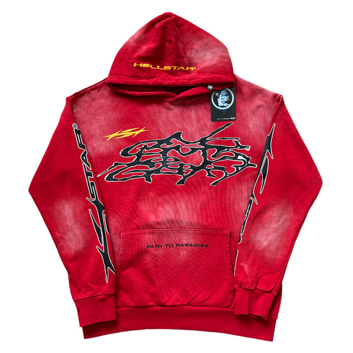 28367333 HS Letter Print Washed Version hoodie & pants set