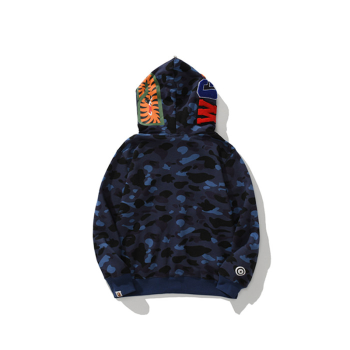 Camouflage Double-Capped Tiger Head Lightweight Fleece Shark Zipper Hoodie 3 colors 28772143