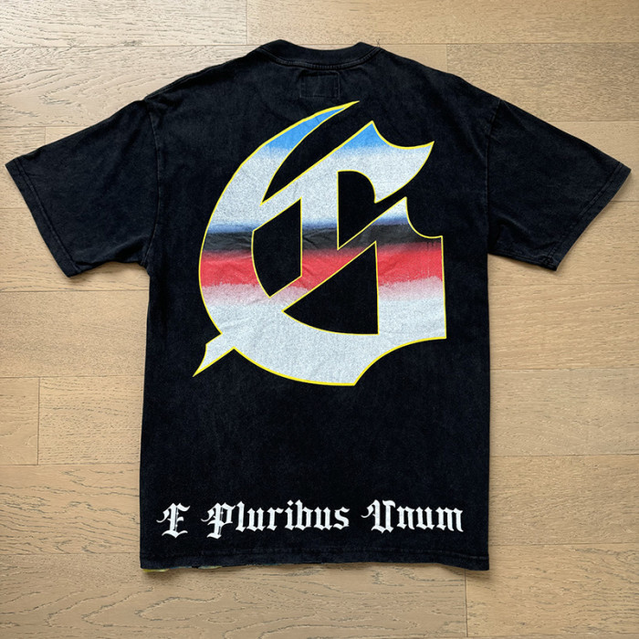 Miami F1 Racing Black Distressed Double-Sided Printed Short-Sleeve T-Shirt 29044751