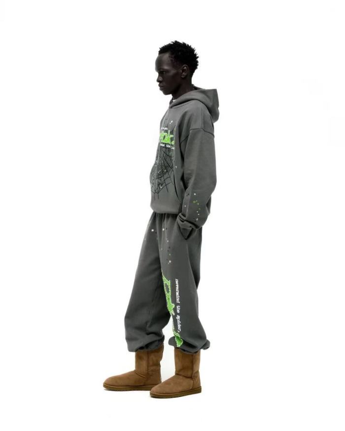 1:1 quality version Green-Letter PK Printed Hoodie & Pants Set 28747518
