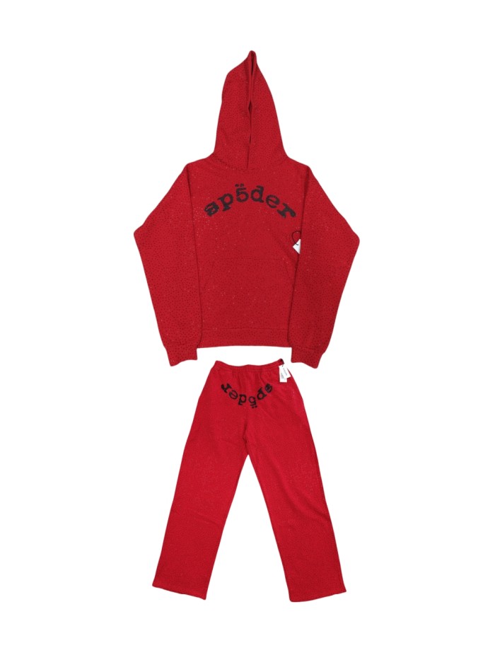 Front and back Rhinestone monogrammed VVS Hoodie & Pants Set 2 colors