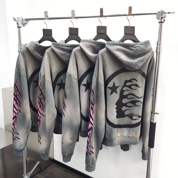 [Big & Tall for weights up to 260 lbs]1:1 quality version HS Future Fire Hoodie & Pink and Black Fire Pants Set with NFC tag