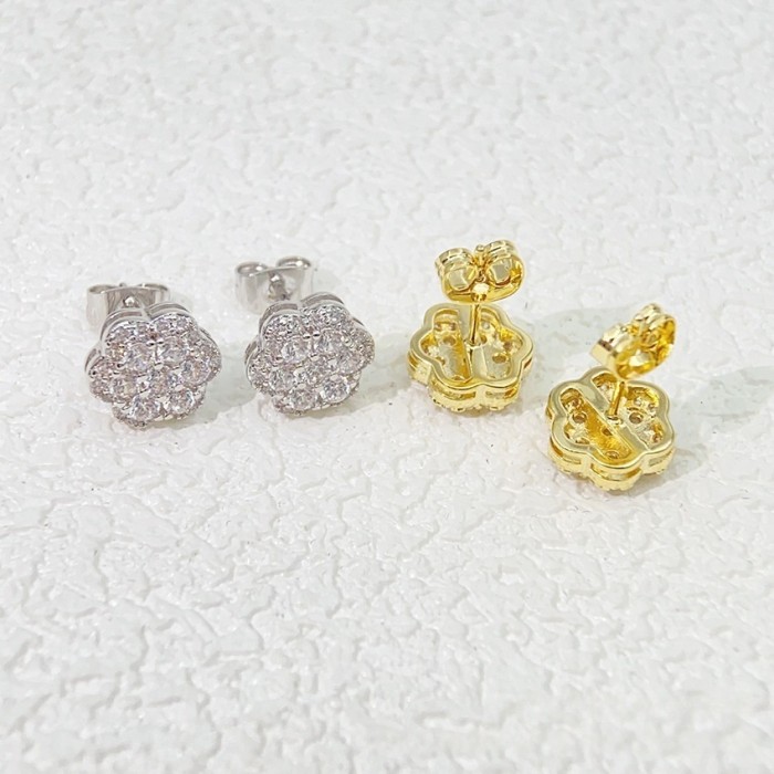 Silver-Set Moissanite Stud Earrings 2 colors 28782582