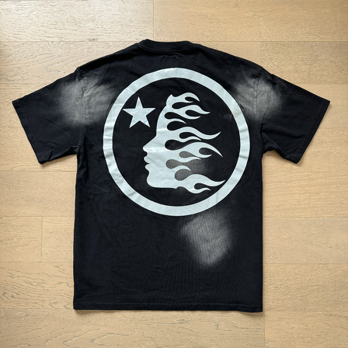 Blue and White Gradient Gel Sport Logo Washed Tee