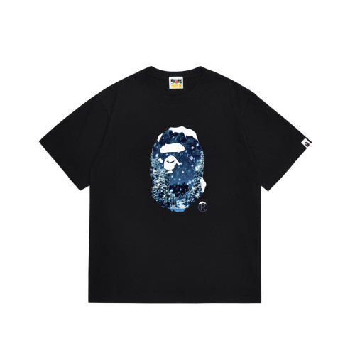 Snow Scene Forest Ape Head Print T-Shirt 2 colors 29052393